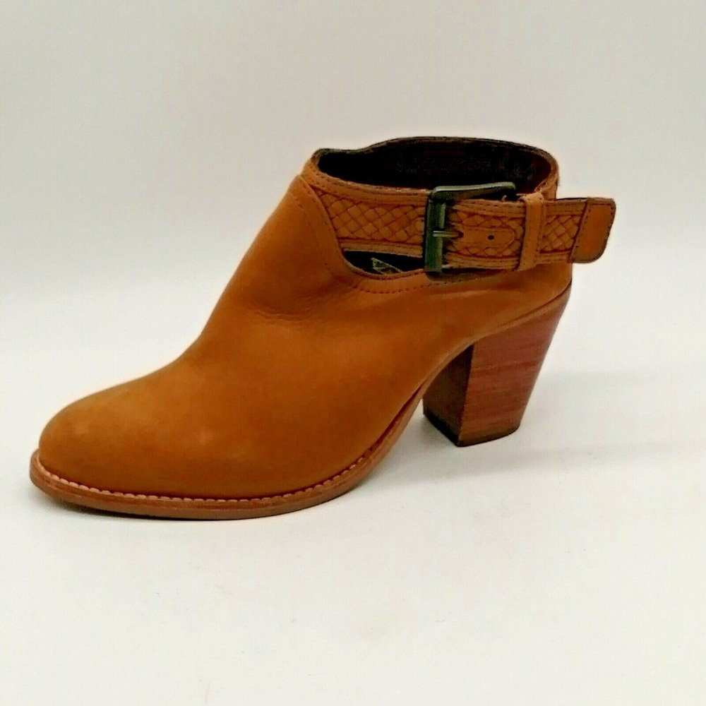Crevo Shoes Womens Eva High Heel Ankle Strap Sandal Cushioned Open Heel Tan 8